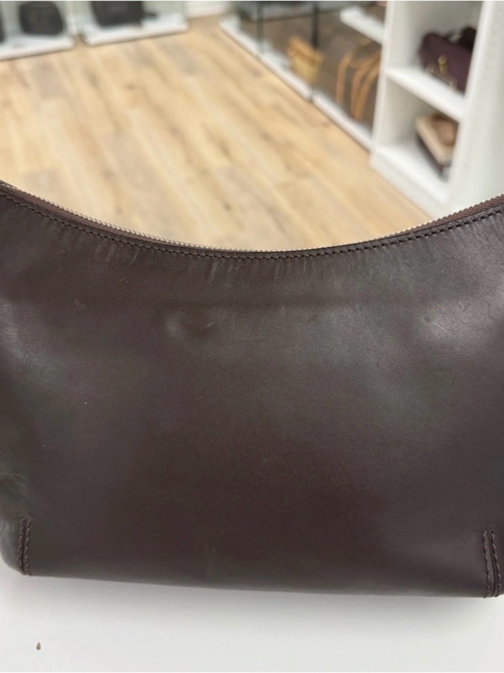 Burberry Dark Brown Leather Shoulder Bag - Picture 3 of 5